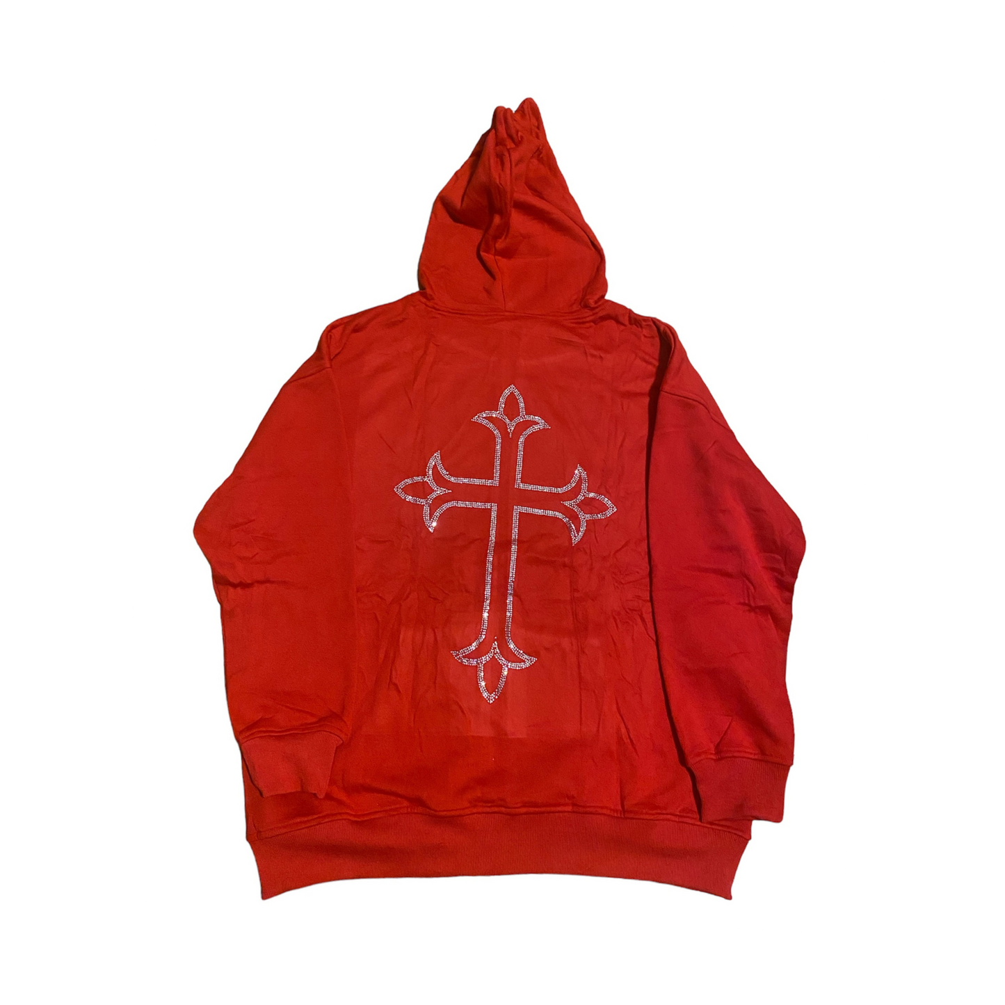 RINESTONE ZIP UP HOODIE - RED